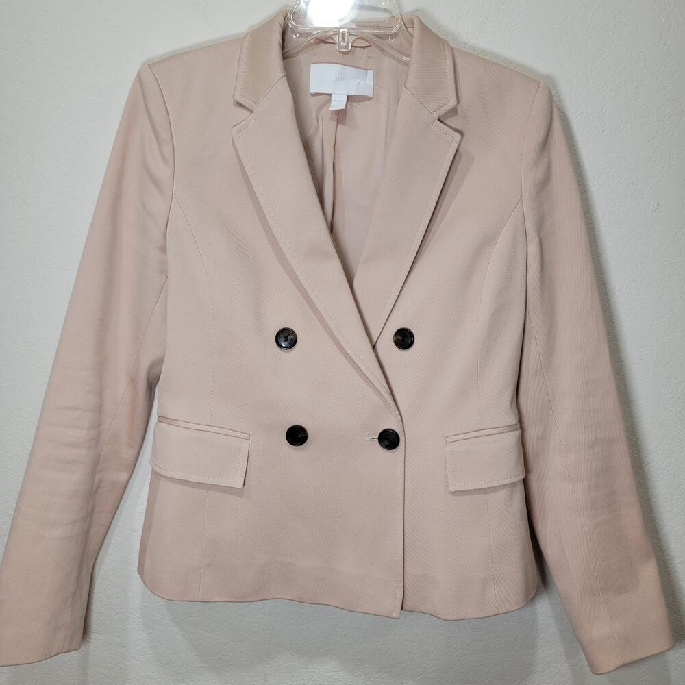 Hugo Boss Jalarema Jacket 6 Blazer Double Breast Pale Pink Silver Button Cotton